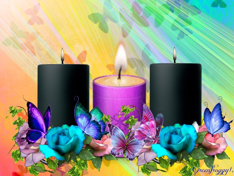 Candles with Butterflies