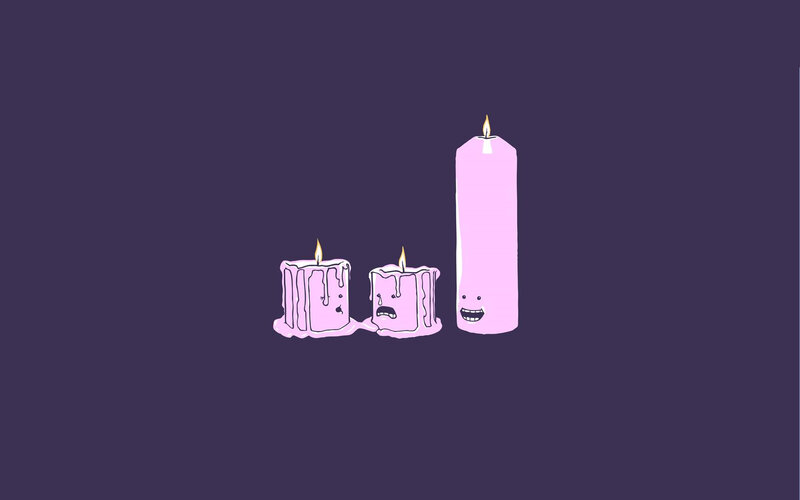 candles with faces