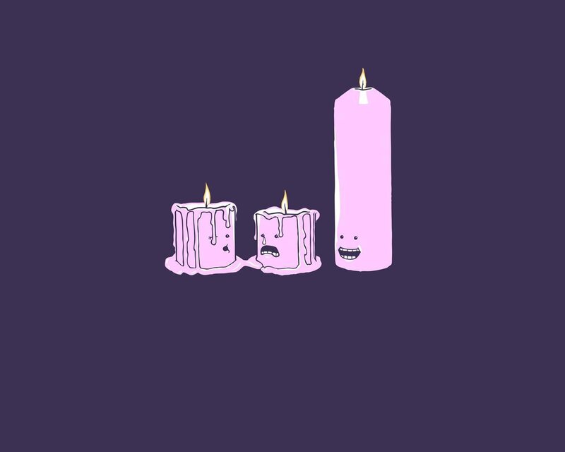 candles with faces