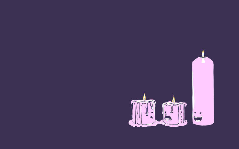 candles with faces