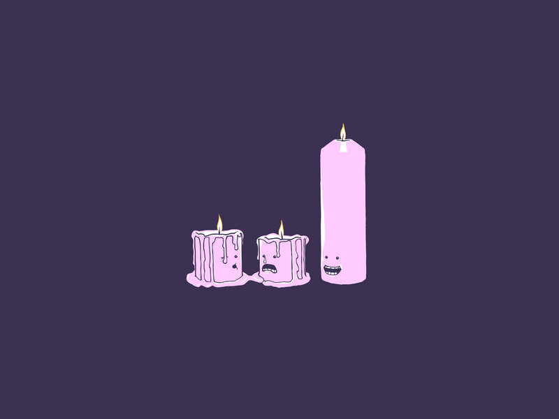 candles with faces