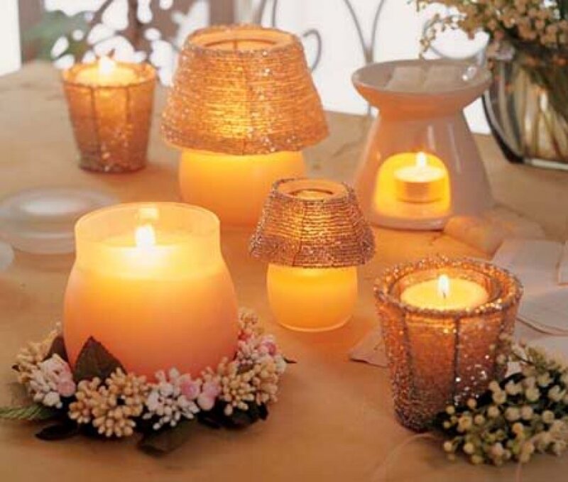 Candles with Floral Decorations