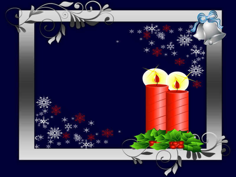 Candles with Holly — Blue