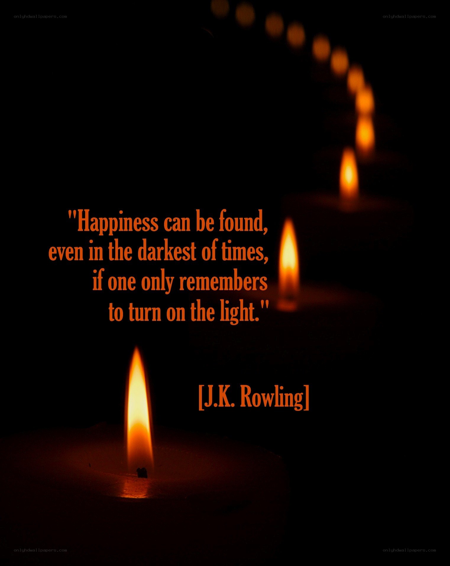 candles with inspirational quote