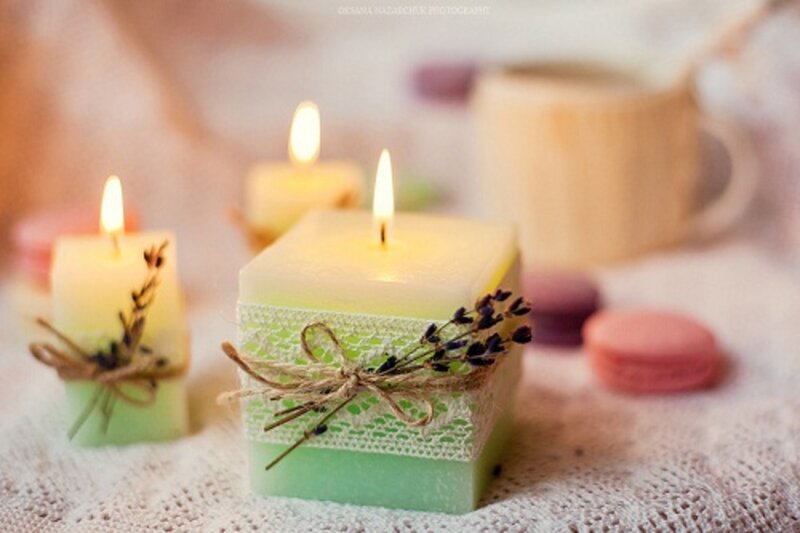 Candles with Lavender