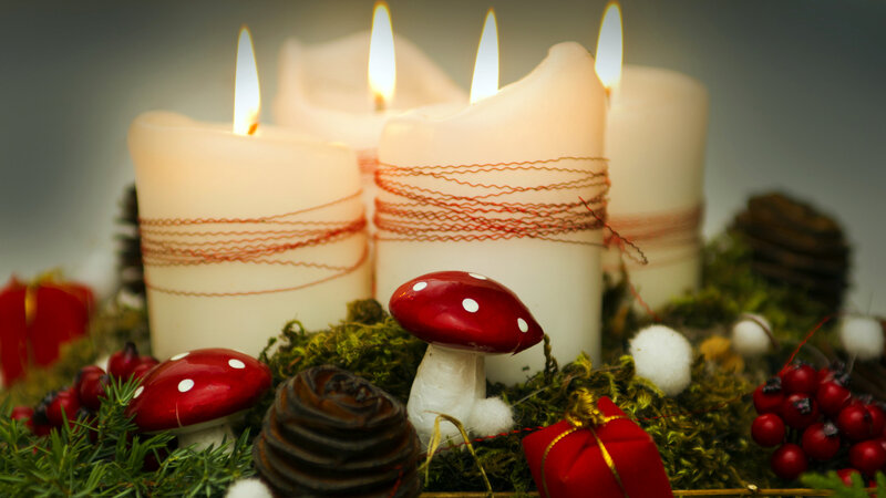 Candles with Mushrooms