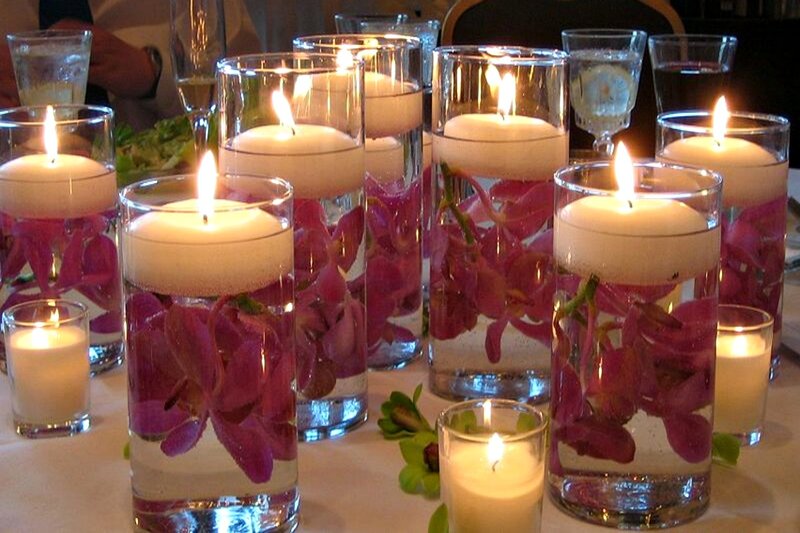 Candles with Orchids