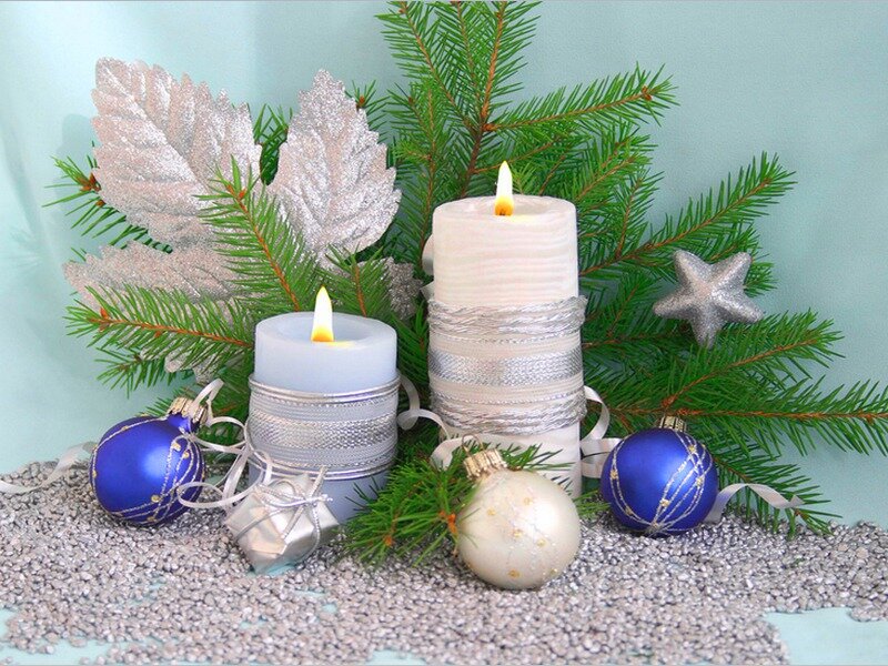 Candles with Ornaments