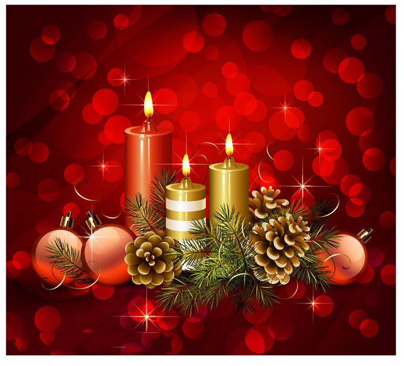 Candles with Pine Cones