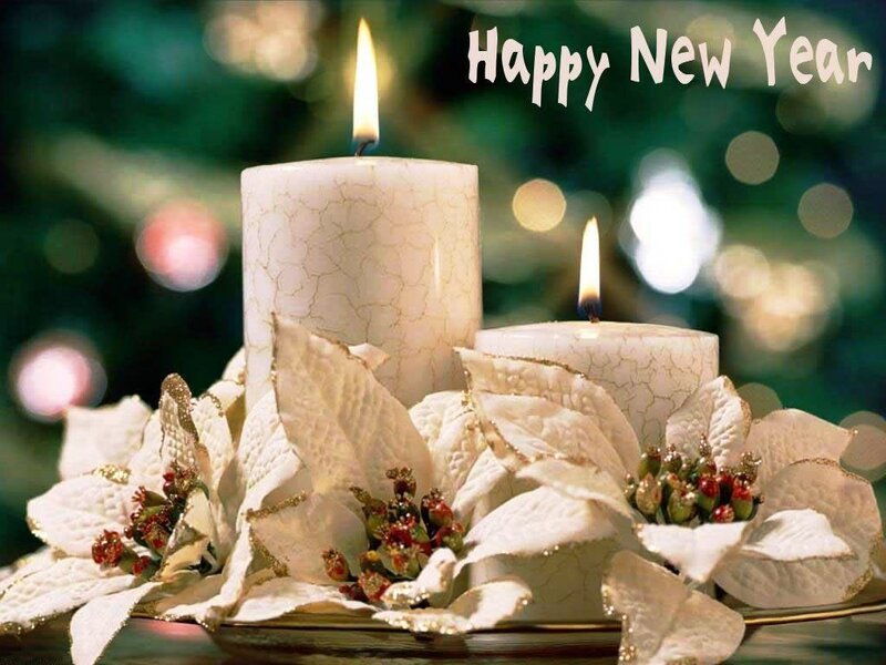 Candles with Poinsettia