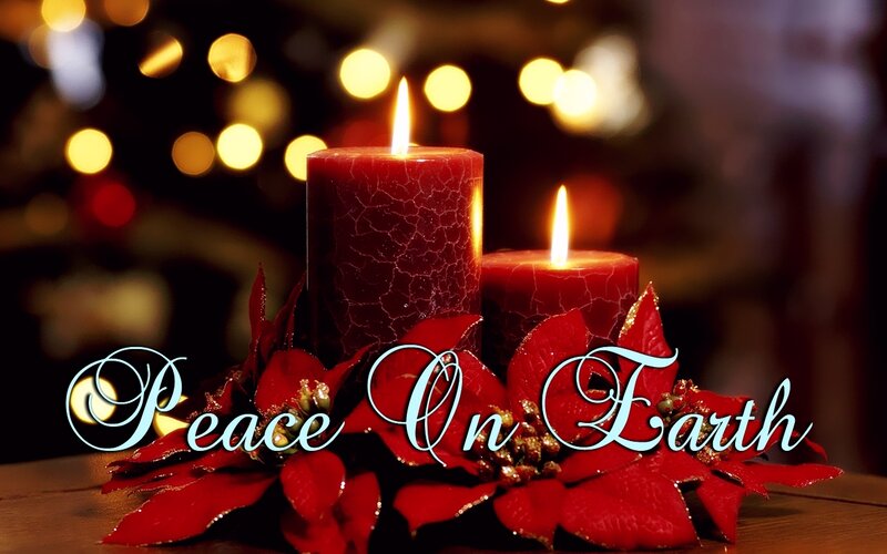 Candles with Poinsettias — Red