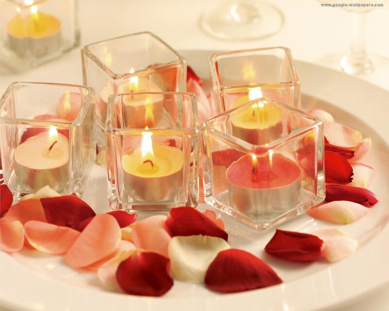 Candles with Rose Petals
