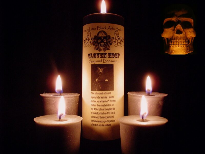 Candles with skull imagery