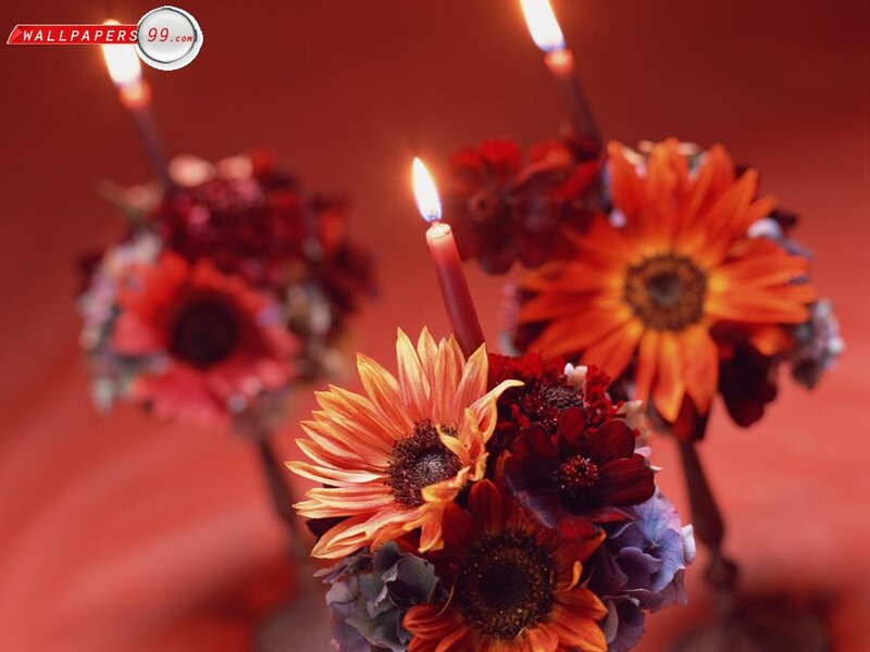 Candles with Sunflowers