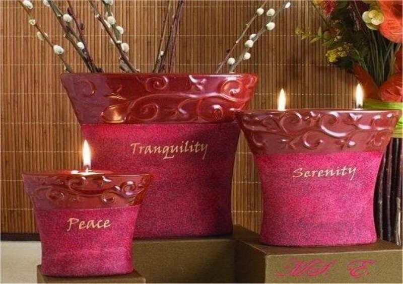 Candles with Text — Red