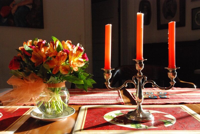 Candlestick with Flowers