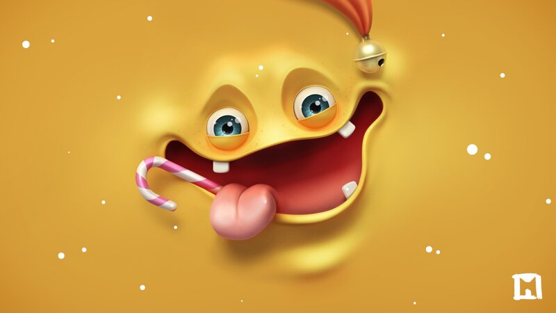 candy cane monster face