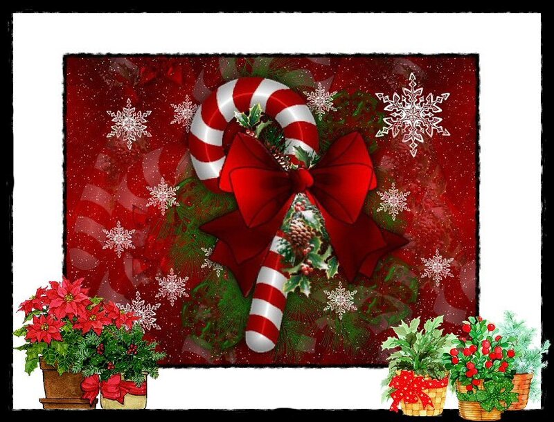 Candy Cane with Bow
