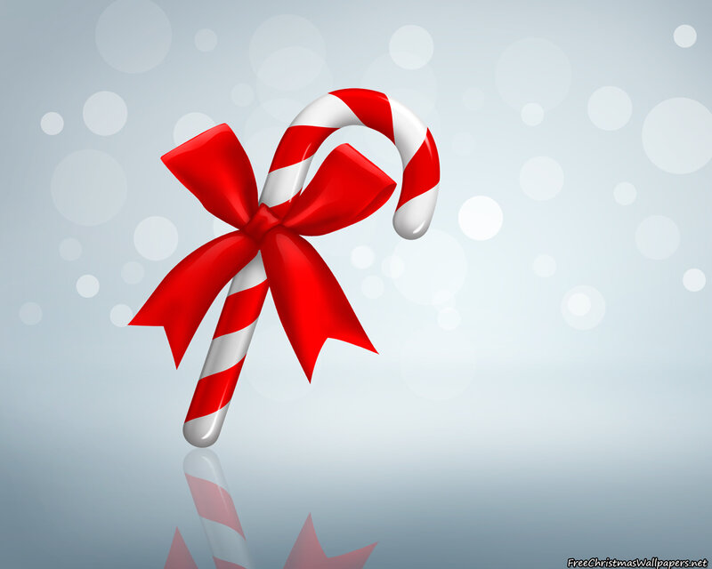 Candy Cane with Red Bow