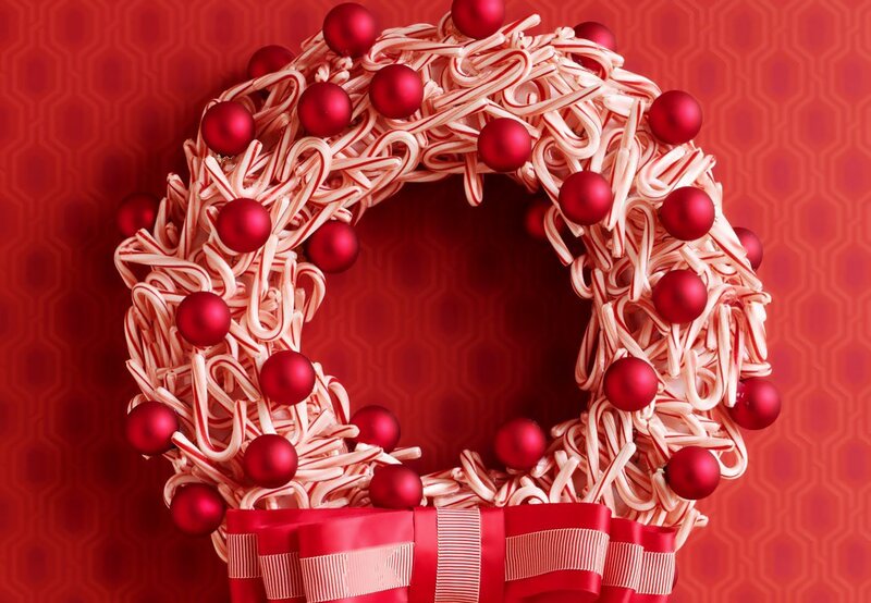 Candy Cane Wreath