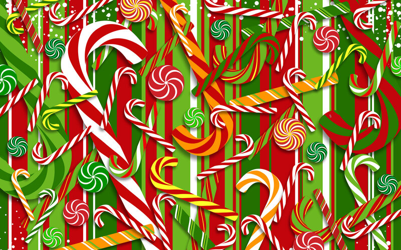 Candy Canes and Lollipops — Red