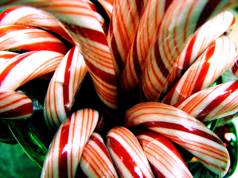 Candy canes in a jar