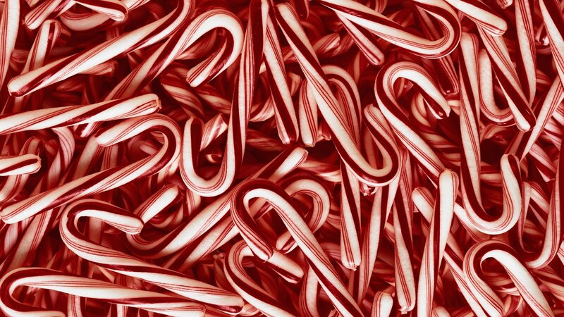candy canes in a pile