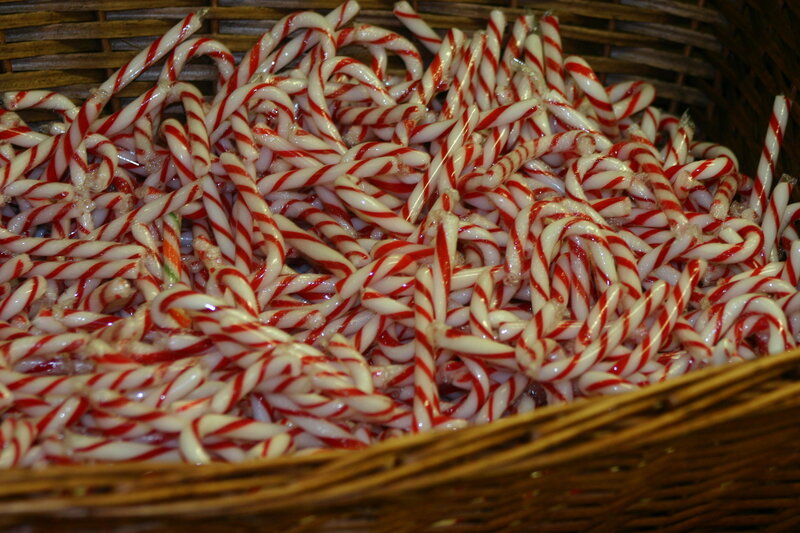 Candy Canes in Basket