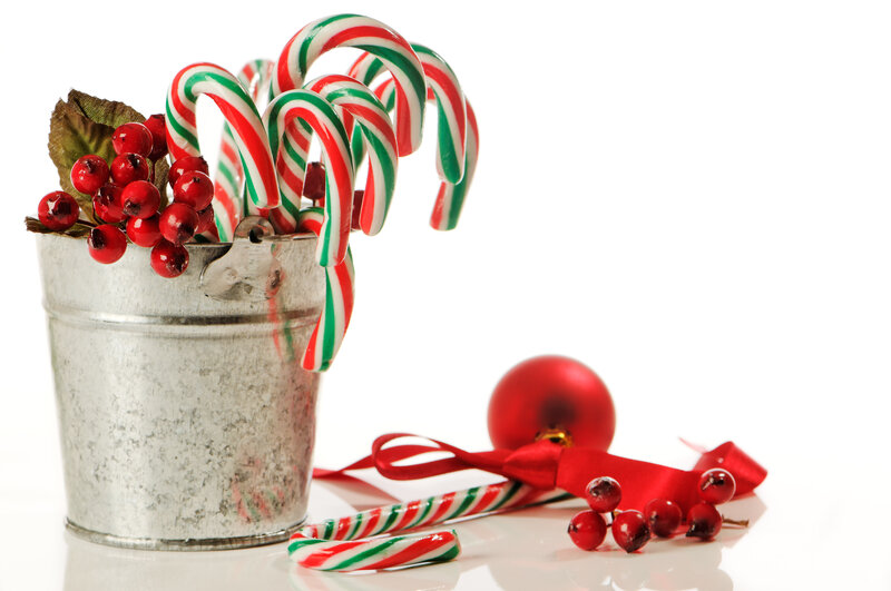 Candy Canes in Bucket