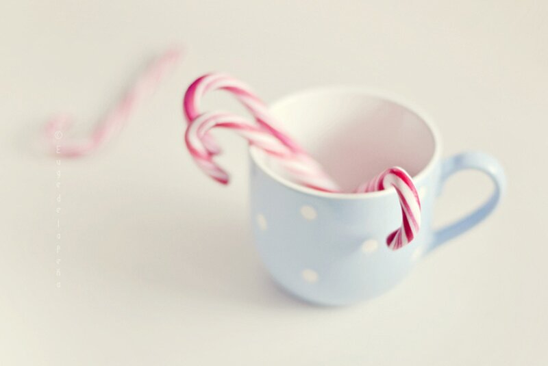 Candy Canes in Cup — Blue