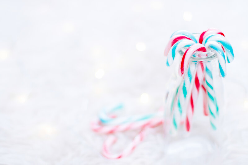 Candy Canes in Glass Jar