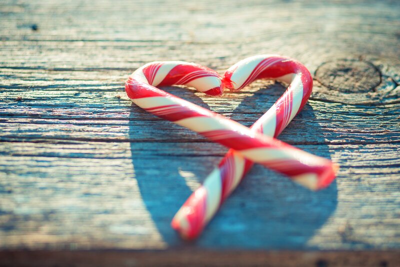 Candy Canes in Heart Shape — Red, Festive, Afternoon