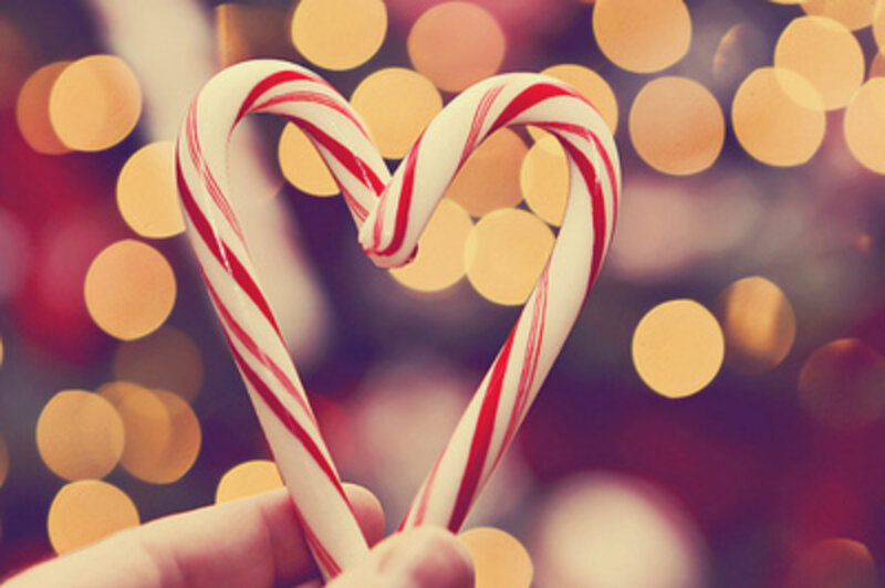 Candy Canes in Heart Shape — Red, Festive
