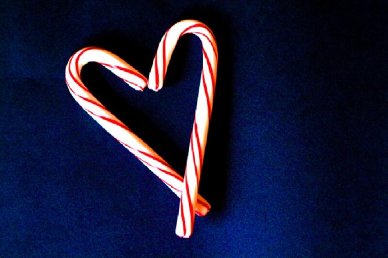 Candy Canes in Heart Shape — Red