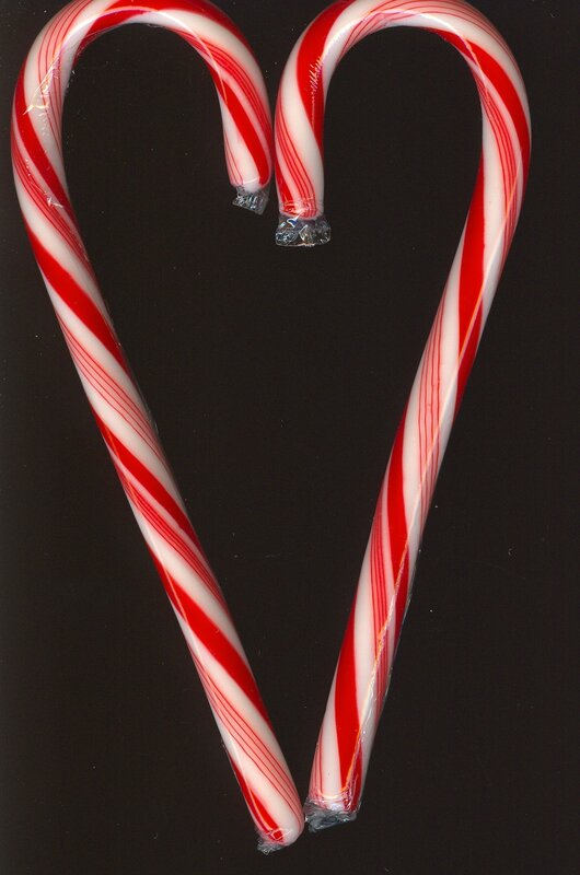 Candy canes in heart shape