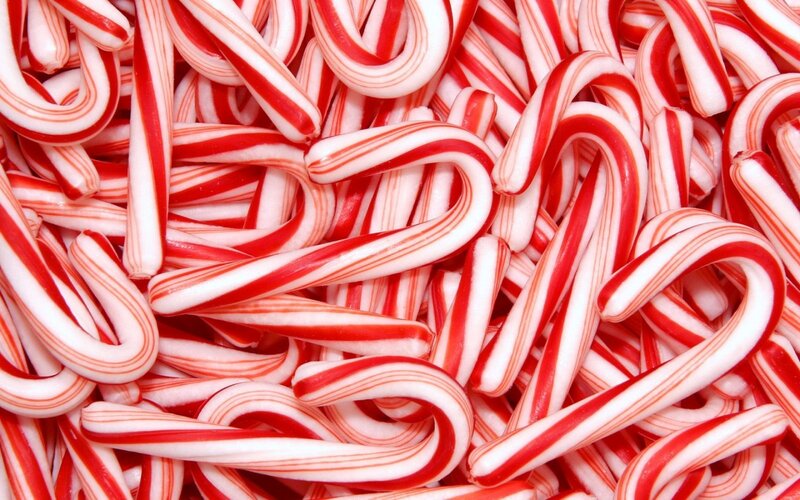 Candy Canes in Pile — Red