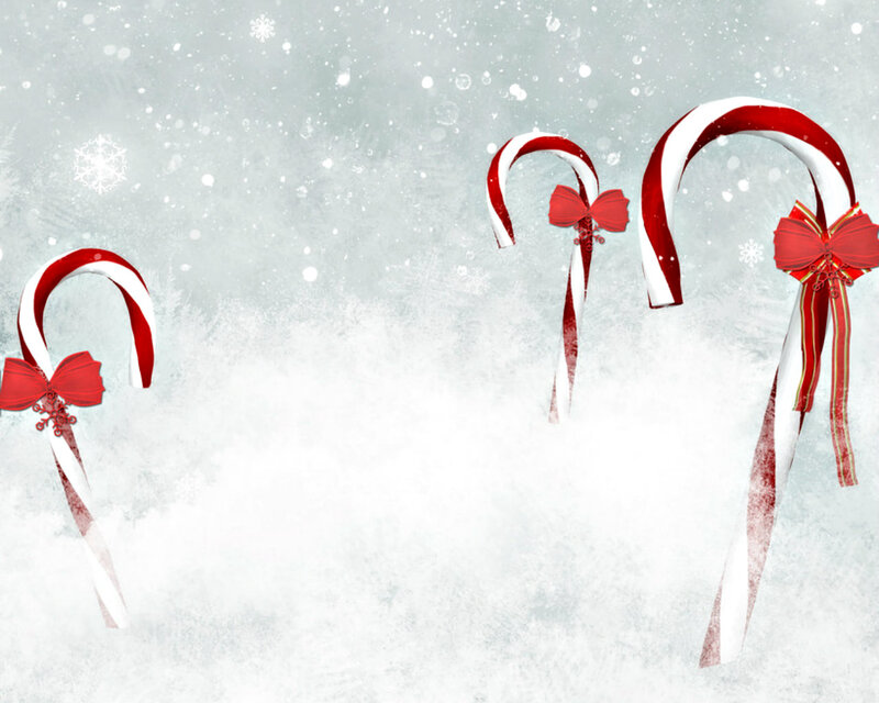 Candy Canes in Snow — Red, Festive, Winter