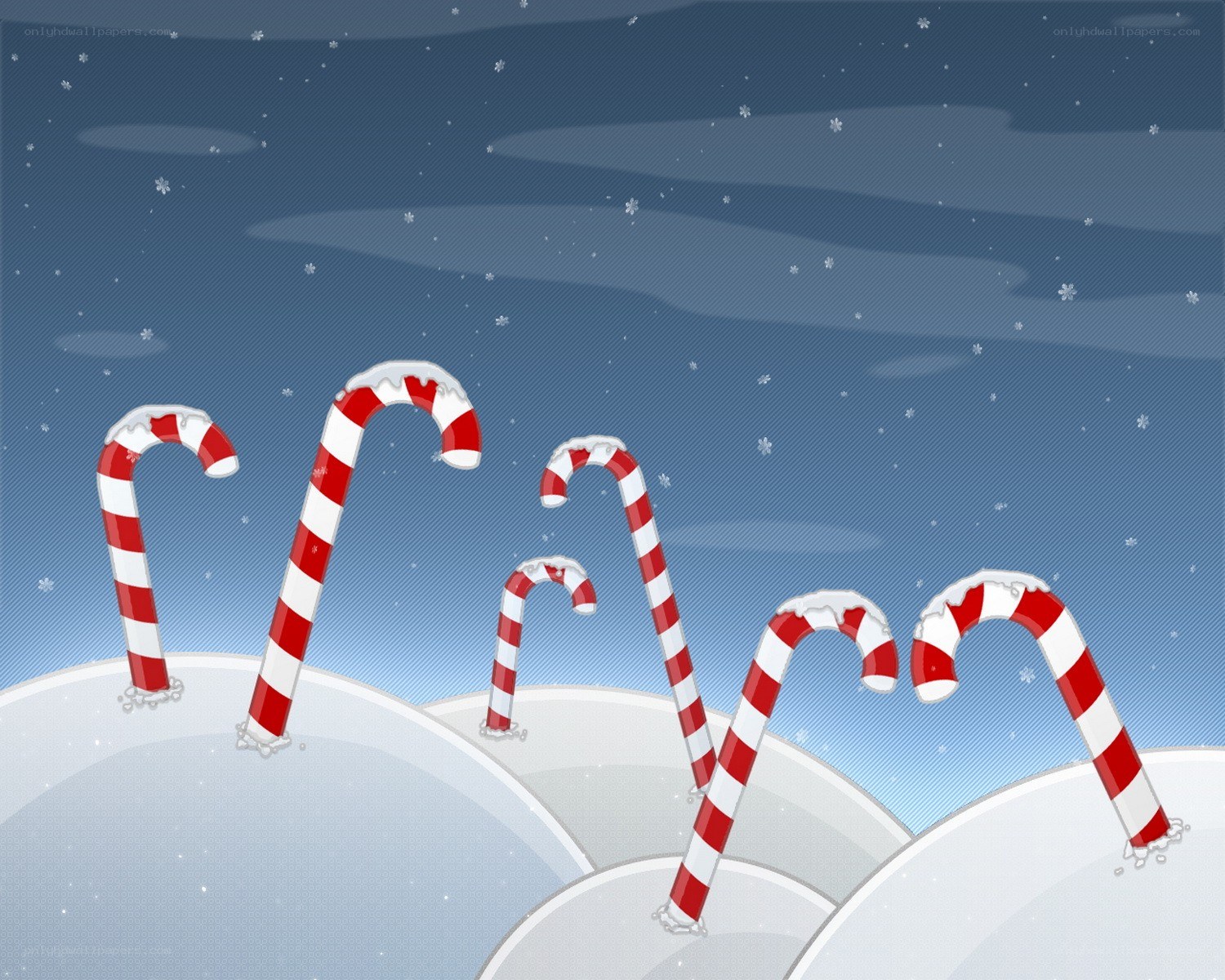 Candy canes in the snow