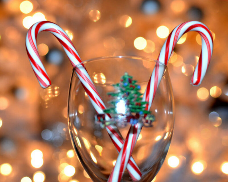 Candy Canes in Wine Glass
