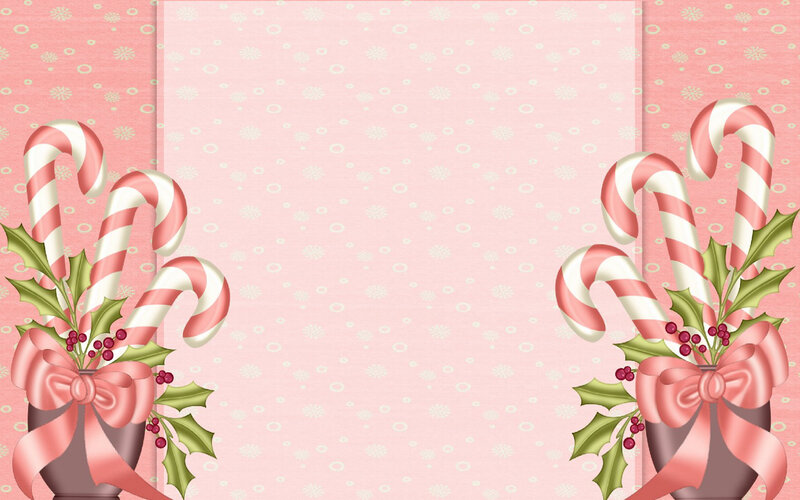 Candy Canes with Holly — Pink