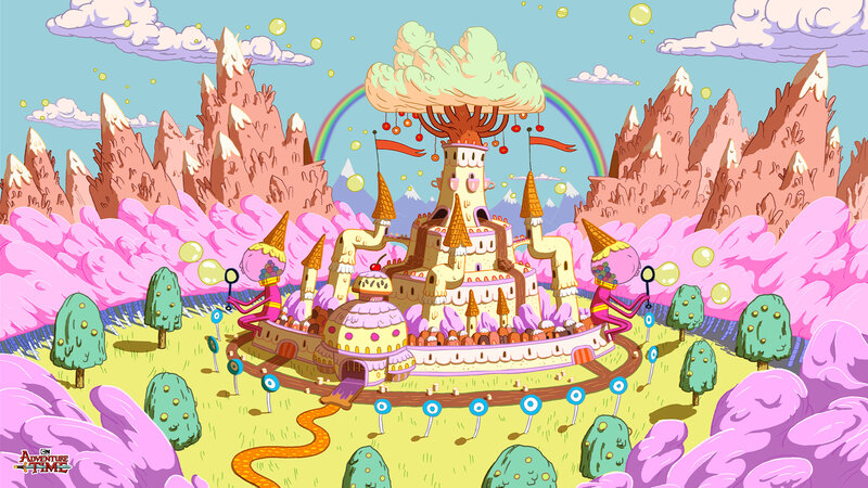 Candy Castle Landscape — Pink, Whimsical