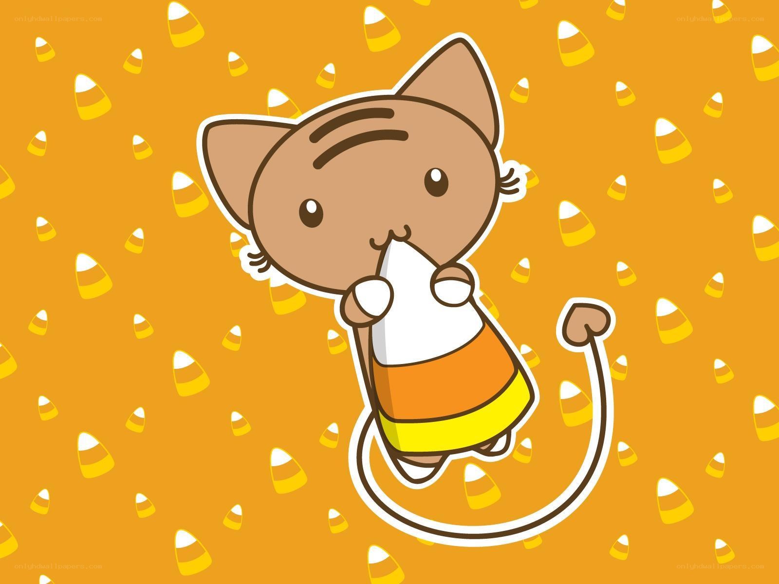 candy corn cat wallpaper
