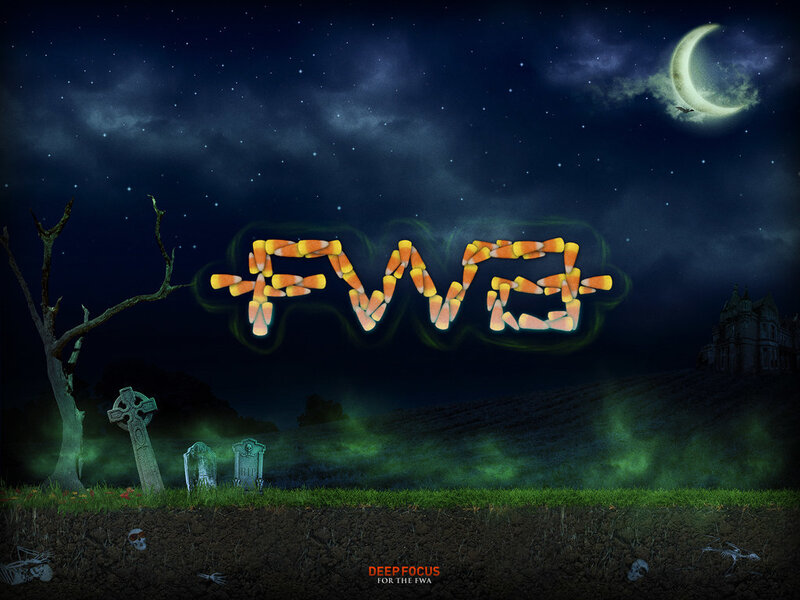 Candy Corn Letters in Graveyard