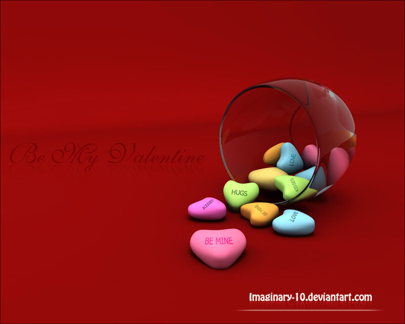 Candy Hearts in a Glass