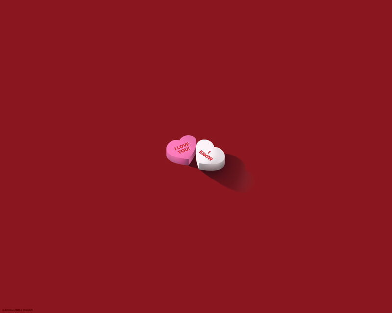 Candy Hearts on Red