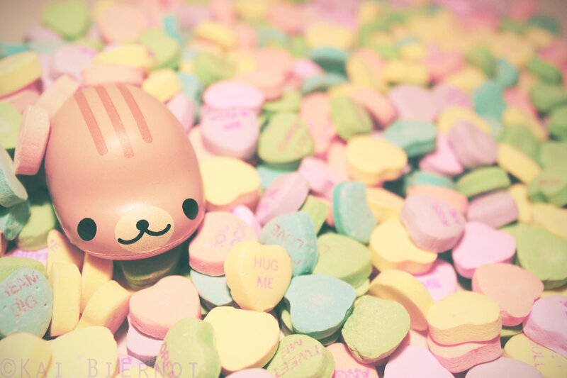 candy hearts with toy