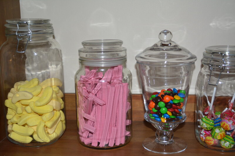 Candy Jars on Shelf