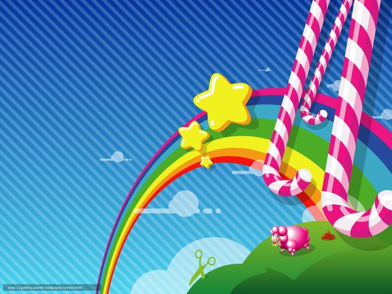 candy land rainbow scene
