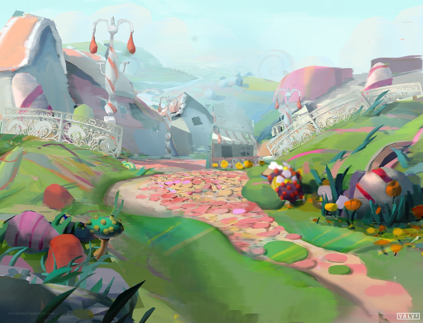 candy land village scene