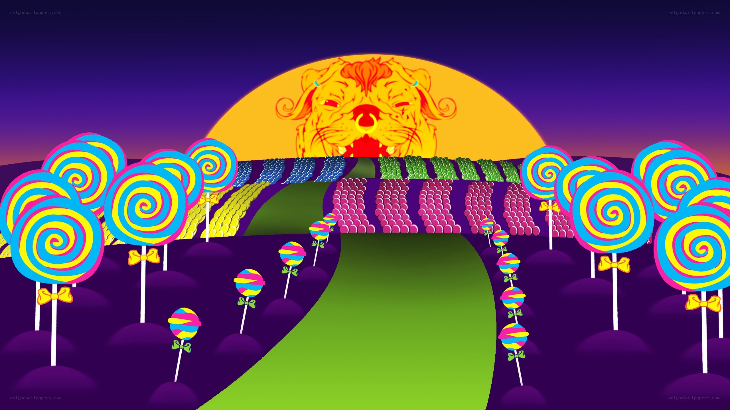 candy land with lion sun